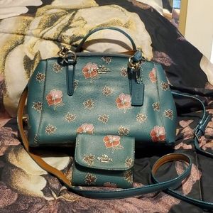 Teal wildflower coach